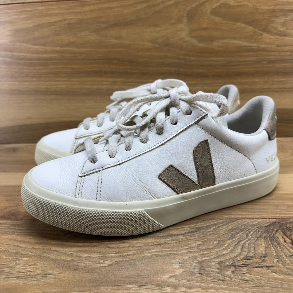 VEJA Camo White Low Top Sneakers Womens 7 EU 38 Walking Casual Shoes - Picture 3 of 11